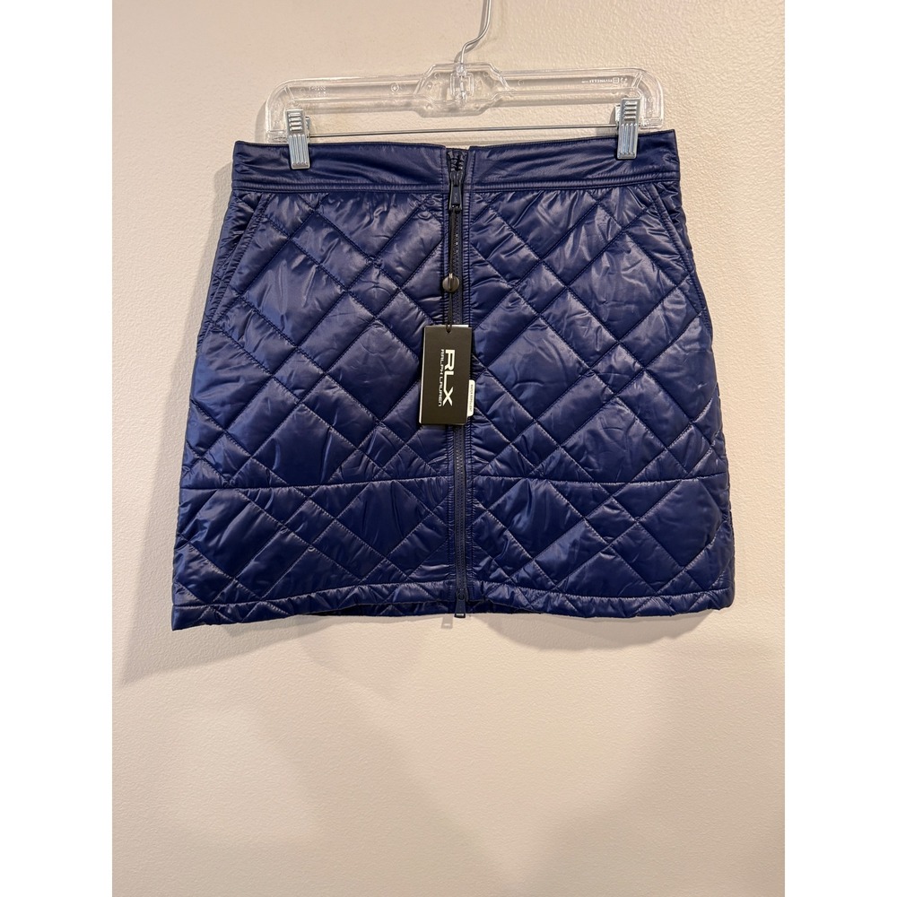 RLX Ralph Lauren Navy Blue Quilted Golf Concept 1 Primaloft‎ Mini Skirt size Med